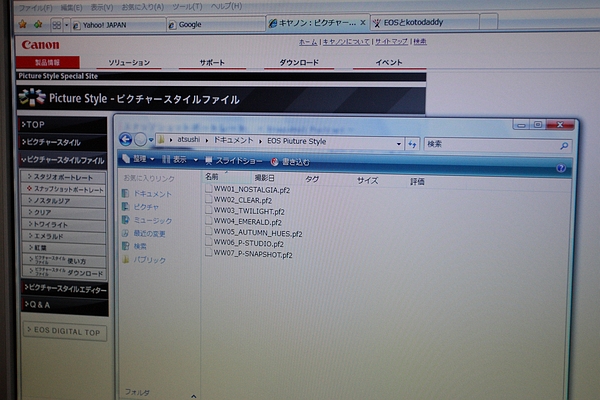 ピクチャースタイル Eos と Kotodaddy