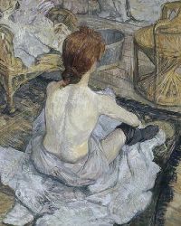 トゥールーズ＝ロートレック、【化粧する女】、希少な額装用画集より、状態良好 ロートレック『化粧する女』 | 【休店中】名画工房 ～絵画・油絵