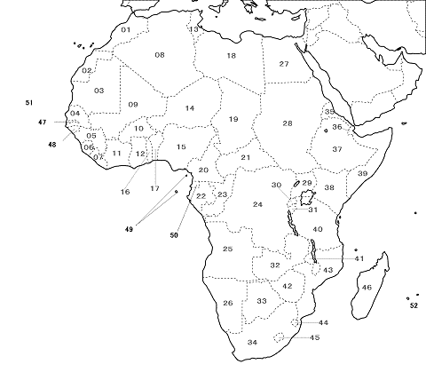 アフリカの国の所在地を覚える 資格をとろうよ