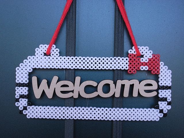 アイロンビーズでwelcomeボード ミントシロップのぽちぽち日記