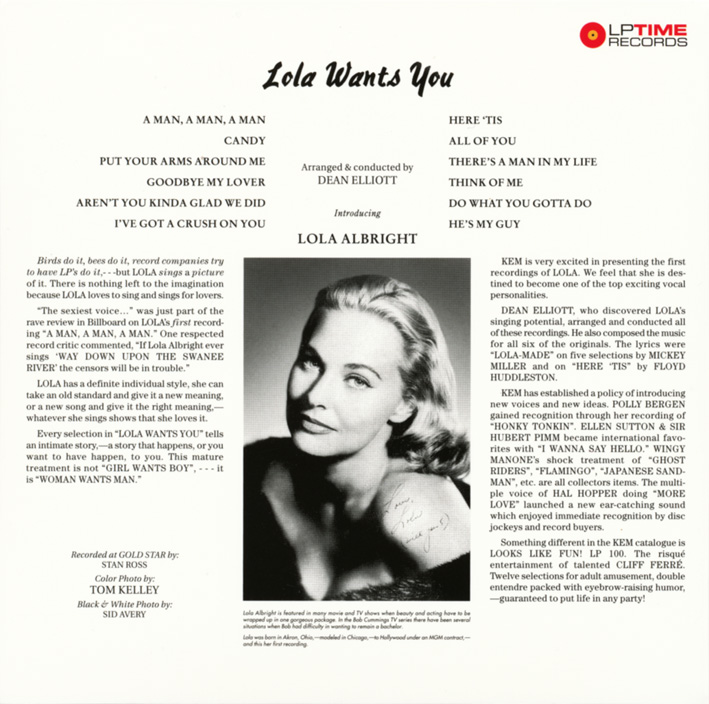 ローラ･オルブライト（Lola Albright）「Lola Wants You」（1957）_e0042361_2334389.jpg