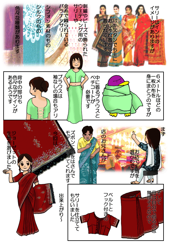 サリーを着よう かものはしが覗いたパキスタン サリーを着よう かものはしが覗いたパキスタン