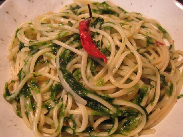 磯の香りいっぱい 生海苔のペペロンチーノ ねるねこ通信