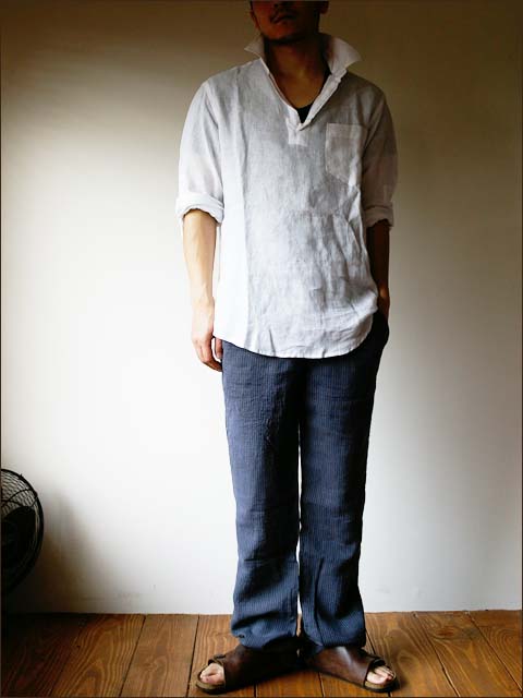 basisbroek/バーシスブルック ピンストライプリネンパンツ_f0051306_184726.jpg