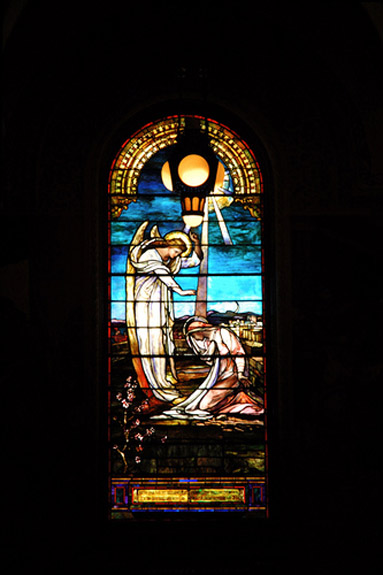 【超希少】グラスマスター社ステンドグラス　受胎告知天使ガブリエルステンドグラス 壁掛け・ステンドグラス｜受胎告知（大天使ガブリエル）｜ウィリアム