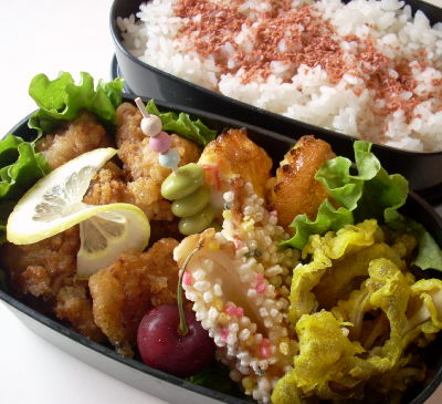 クミンでスパイシーから揚げのお弁当_f0168317_10161915.jpg
