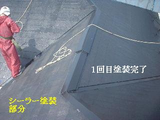 屋根塗装上塗り１回目_f0031037_21195149.jpg