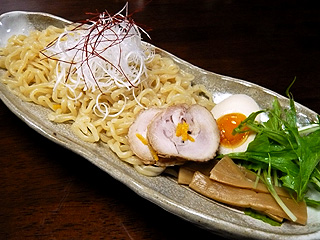 鶏白湯海老油塩つけ麺@自作ラーメン_f0080612_1319279.jpg