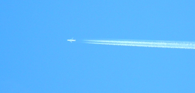 飛行機雲と田植え　梅雨の中休み_c0038280_8143848.jpg