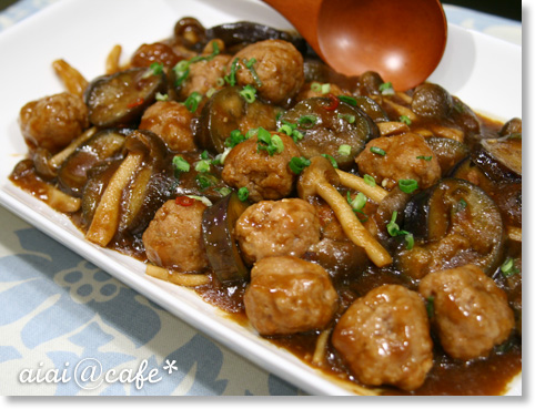 茄子と肉団子の麻婆風_a0056451_17293973.jpg