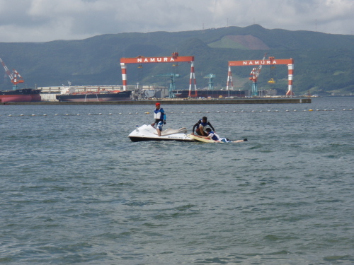 イマリンビーチ海開きと青バイ隊の展示訓練_a0077071_15273820.jpg