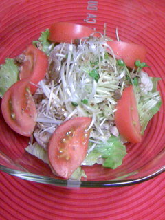 陶芸カフェ作品と・・・緑茶で冷しゃぶサラダ。_f0177295_13123181.jpg