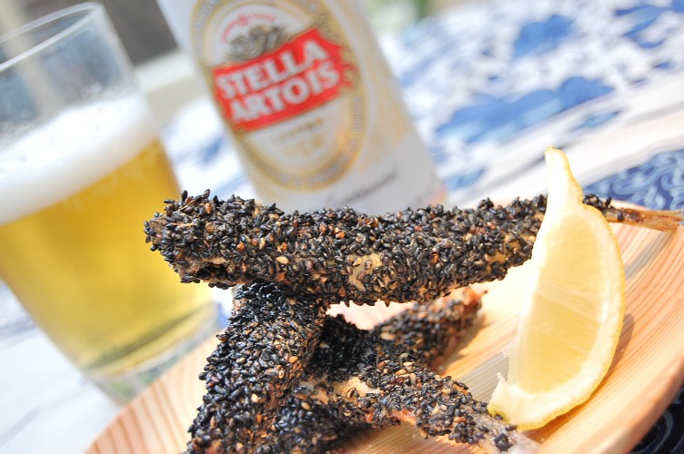 とりあえずビール☆って言わせちゃう胡麻ごまししゃも揚げ♪_d0104926_6362435.jpg