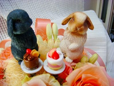 うさぎアレンジ ウサギ 好きさんにお誕生日プレゼント 花猫庵