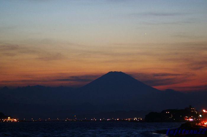 富士山が見えた！海の夕日６　フィナーレ_b0151409_21142831.jpg