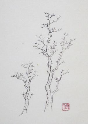 芥子園画伝 樹法 一日一畫 日本画家池上紘子