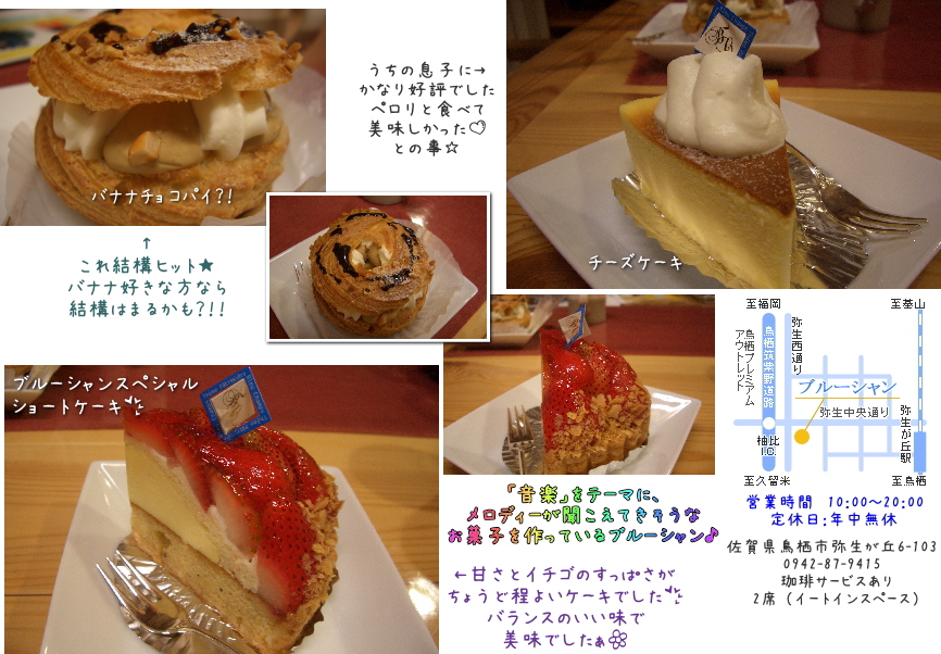 08 09 15 鳥栖市 ブルーシャン ケーキ店 美味しいものは生きる糧なり