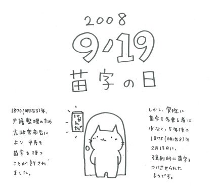 苗字の日 色ではなく寸法です