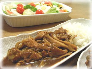 きのこの炒カレー_b0097101_13493914.jpg