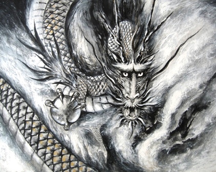 龍 の絵 完成 New York Kazu Studio