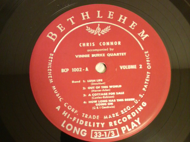 クリス・コナー SPレコード Chris Conner 78 record Bethlehem 1291 