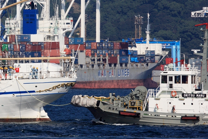 日本丸入港 い ぃ仕事してますねぇ ２隻のタグボート 駿河色ってどんな色