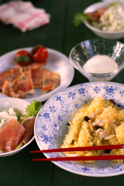 サフランライスと豚肉のサルティンボッカ・ローマ風_c0165636_09197.jpg