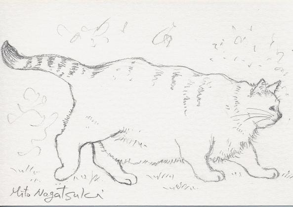 猫の絵「散歩」~水彩画~_b0089338_2340183.jpg