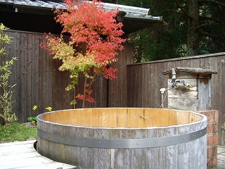 露天風呂の紅葉 佐賀 相知町 あじさいの宿 都荘 紫陽花だより 露天風呂の紅葉 佐賀 相知町 あじさいの宿 都荘 紫陽花だより