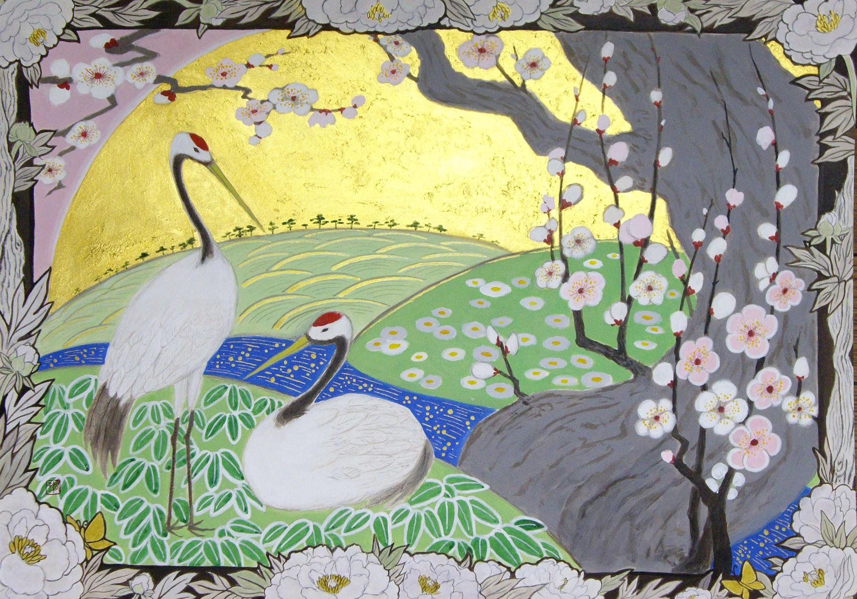 オーダー絵画 ウェルカムボード 一日一畫 日本画家池上紘子