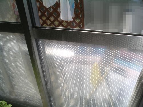 窓にはプチプチシートを貼った日 バム と ケロ