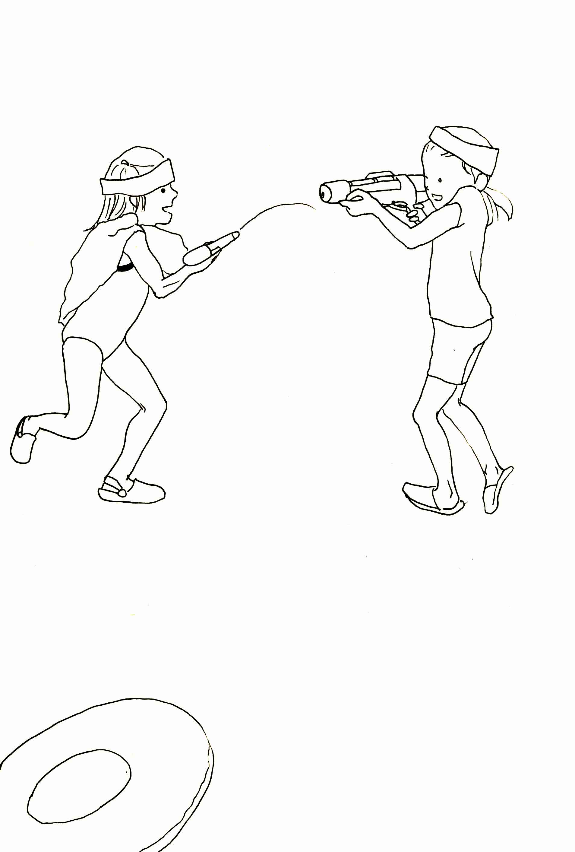 水鉄砲 難波みえのイラスト 漫画日記日和 水鉄砲 難波みえのイラスト 漫画日記日和