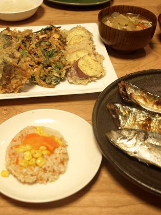 鯛、サンマ、あじ・・お魚メインのよるごはん♪_d0128268_20231331.jpg