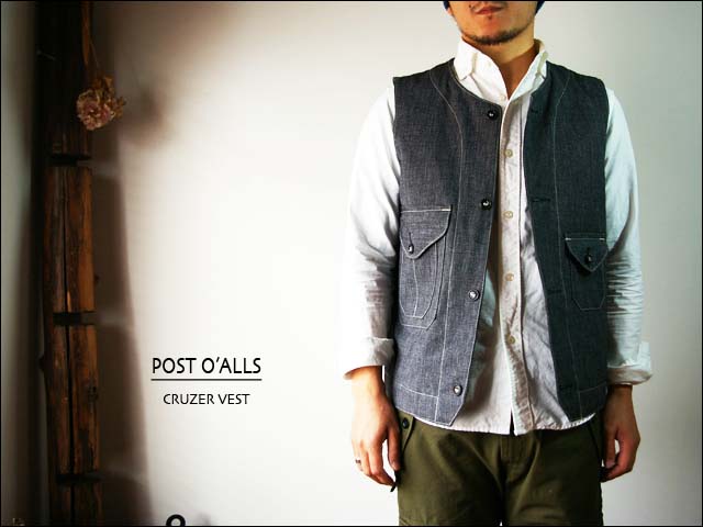 post overalls/ポストオーバーオールズ クルーザーベスト cotton 