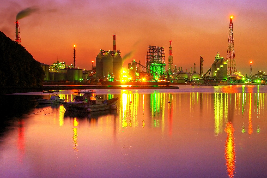 （1）水島コンビナートの夕景・夜景×ＨＤＲ_c0180505_3145181.jpg