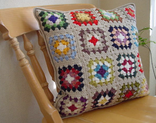 モチーフ編みクッション40×40 モチーフ編みクッション40×40 モチーフ