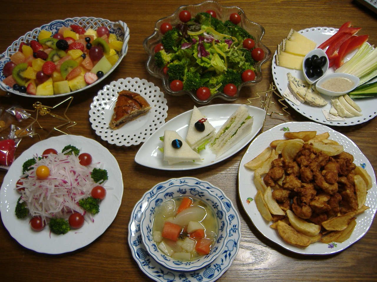 ベジのクリスマスイブの食事 お茶にしませんか