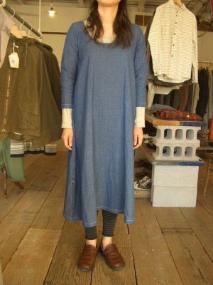 Kapital 二重織ヘリンボンオリーブワンピース Fimpen Note Nul Note