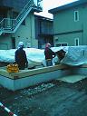 住宅地でのCozyUpHom輸入資材搬入~建て方3_d0059949_17293262.jpg