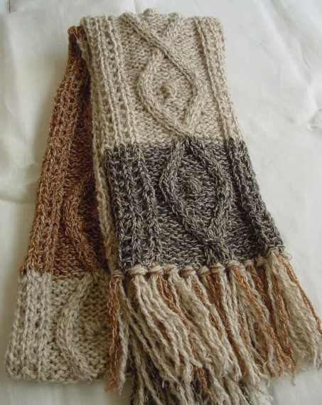 シルク混モヘアのアラン模様マフラー : ＊dharmaknit＊then