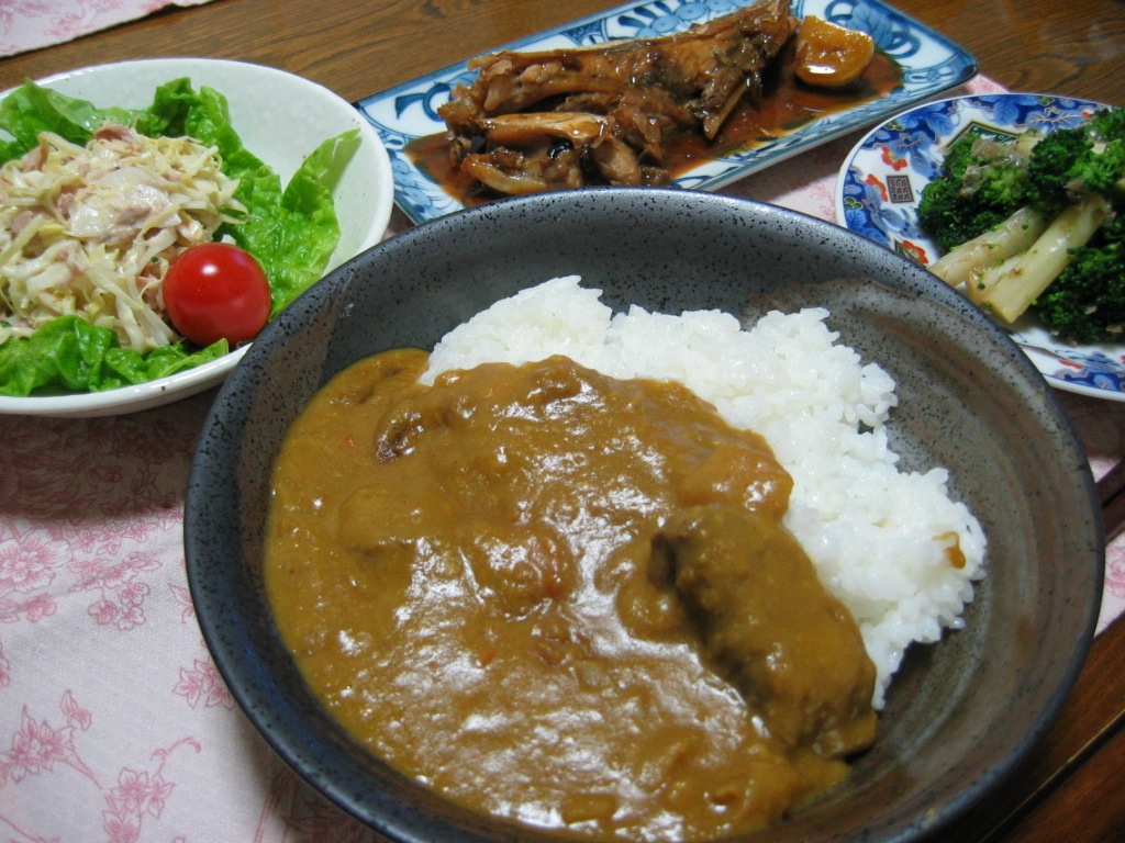 試作失敗 カレーライス まぐろのカマ煮の試作他 おいしく 楽しく 我が家の 晩 ご飯日記
