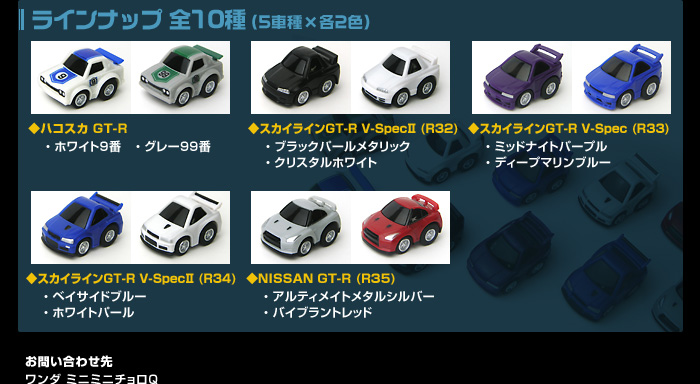 ワンダ ミニミニチョロQ 歴代GT-Rコレクション : 牛舌寺の牛