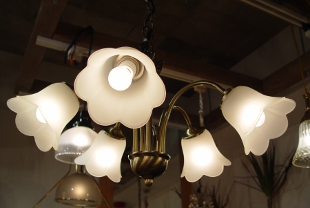 お花ガラスシェードのシャンデリア入荷!_a0096367_23455354.jpg