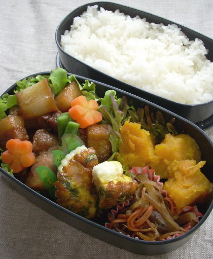 豚バラ肉とねぎの味噌照焼き、とお弁当_f0168317_16351327.jpg