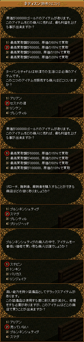 Red Stone 取引人 Lv2 露店商試験支援 Lv14 箱庭の物見窓