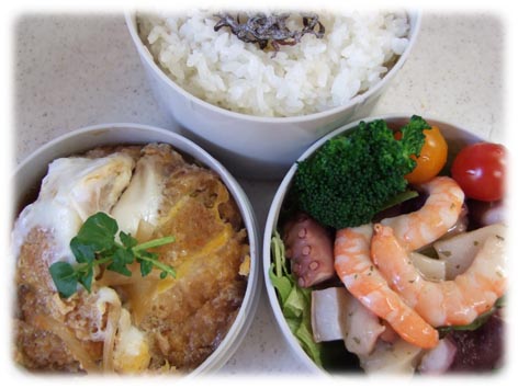 ランチジャーでカツ丼 ゴハン お弁当 ときどきシマリス ランチジャーでカツ丼 ゴハン お弁当 ときどきシマリス