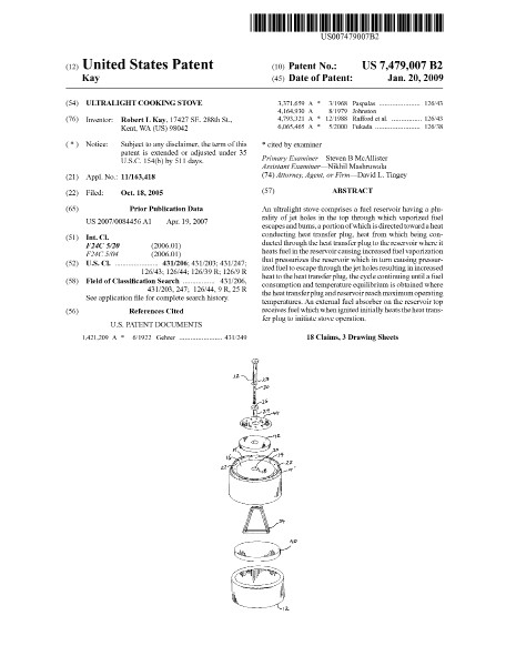 US Patent 7,479,007 // Ultralight cooking stove_f0113727_5155639.jpg
