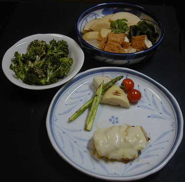 筍と厚揚げ煮＆チキンの照り焼きチーズ包み_e0126576_1258109.jpg