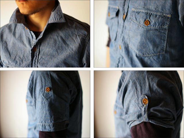 orslow [オアスロウ] short sleeve work shirts chambrey shirts blue_f0051306_2014945.jpg