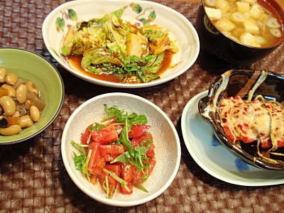 豚の生姜焼き丼・茄子とトマトの簡単グラタン（レシピ付）_c0027666_1232849.jpg